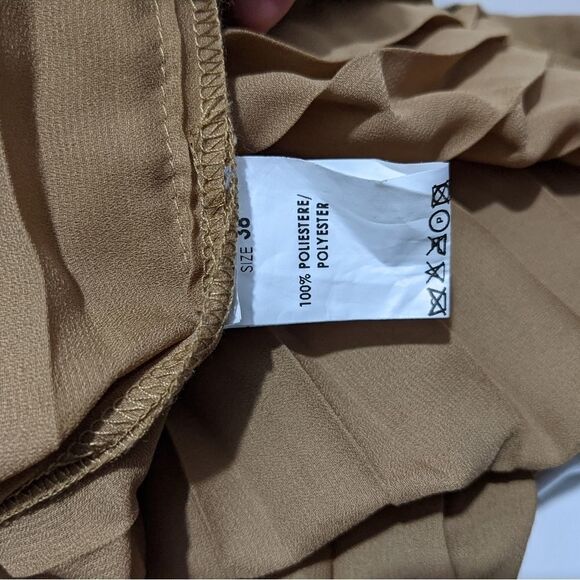 Italian two tone maxi pleated skirt size 38 Small @K - Picture 9 of 11